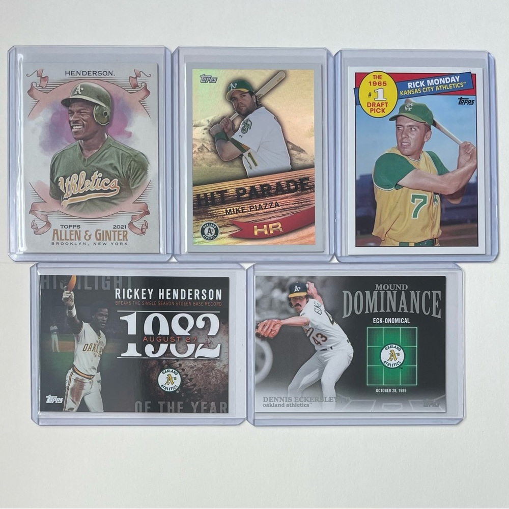 Lot of 5 Oakland Athletics Topps MLB Baseball Cards